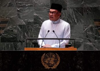 ANWAR Ibrahim ketika berucap di UNGA Ke-78 di New York, Amerika Syarikat. - FACEBOOK/ANWAR IBRAHIM