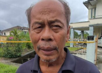 KIBIN Jaya ketika ditemui di rumah mangsa di Taman Mutiara, Jalan Brayun, Sri Aman petang tadi.