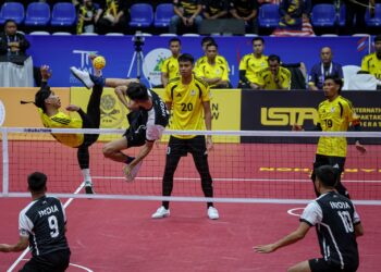 SKUAD negara perlu berwaspada dengan kekuatan pasukan Myanmar pada aksi terakhir Kumpulan B malam ini dalam misi menjadi juara kumpulan dalam acara  regu berpasukan-UTUSAN/AMIR KHALID