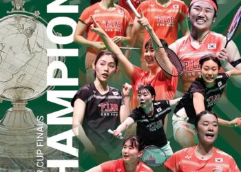Korea Selatan merangkul kejuaraan Piala Uber 2026 selepas menewaskan China 3-1 di Forum Horsens, Denmark, hari ini. - FB BWF