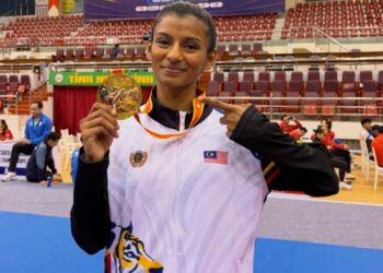C.Shahmalarani berjaya pertahankan pingat emas acara kumite wanita bawah 50 kg di Kejohanan Persekutuan Karate Asia Tenggara (SEAKF) 2026 di Hanoi, Vietnam-IHSAN AKF