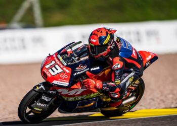 Hakim Danish meraih empat mata pada GP Jerman di Litar Sachsenring, Jerman, hari ini. - Ihsan SIC Racing