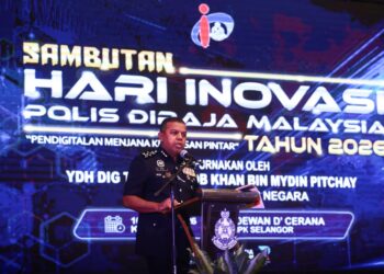 Timbalan Ketua Polis Negara, Tan Sri Ayob Khan Pitchay merasmikan Sambutan Hari Inovasi Polis Diraja Malaysia Tahun 2026 di Dewan Cerana, IPK Selangor, Shah Alam. FOTO/AFIQ RAZALI