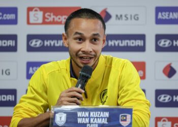 PEMAIN tengah skuad Harimau Malaya Wan Kuzain Wan Kamal.-UTUSAN/FARIZ RUSADIO